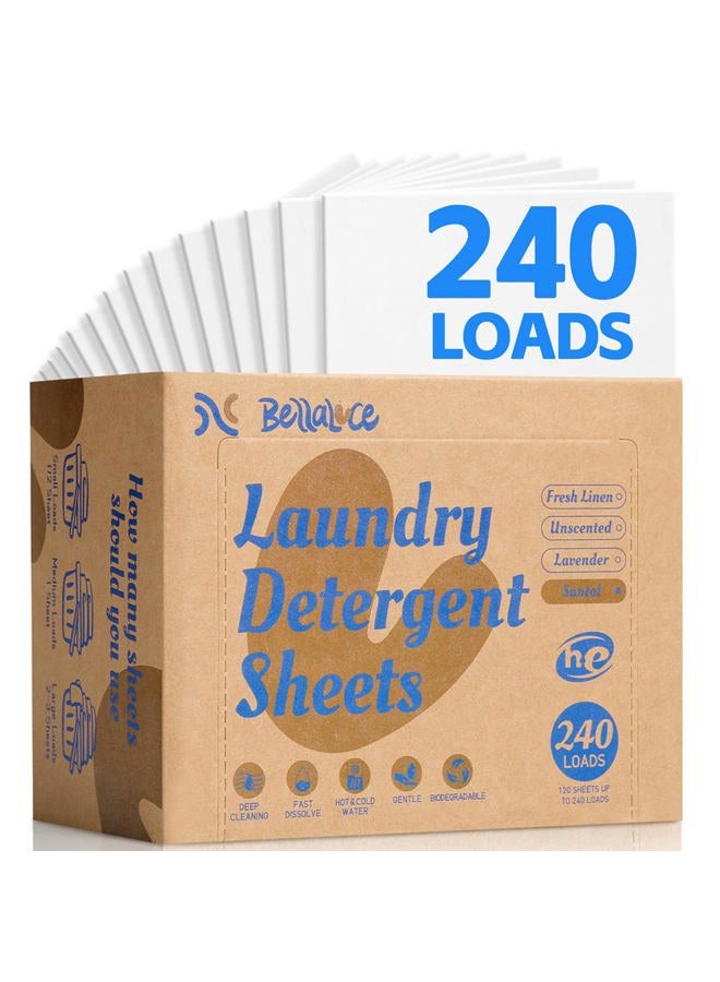 Bellaluce Laundry Detergent Sheets - 240 Loads Boys - Laundry Sheets for Dorm,College,Home,Hotel,Apartment,Camping,Cruise,Road Trip,Beach Vacation,Backpack,Small Space, Family School Travel Essentials - Image 1
