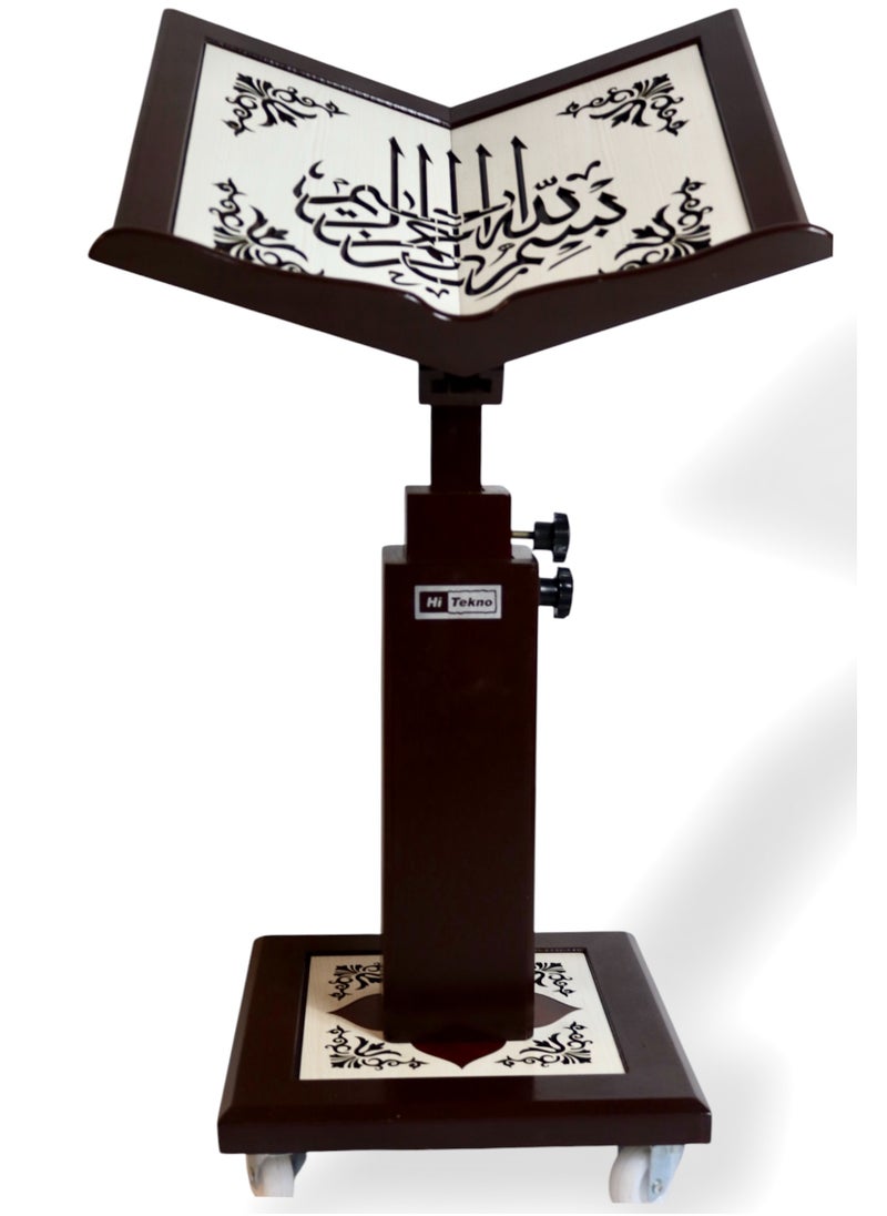 Hi Tekno - 3-in-1 Holy Quran stand with wheels and easy height control - Image 1
