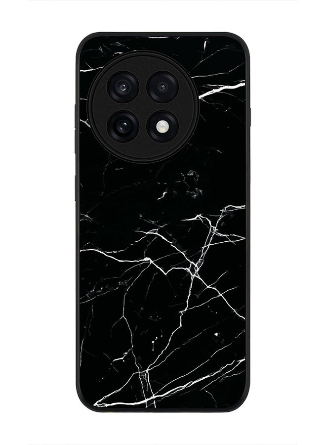 Stylizedd غطاء لهاتف OnePlus 13R / Ace 5 Pro، حماية كاميرا نحيفة، غطاء هاتف مضاد للصدمات - طباعة رخامية سوداء