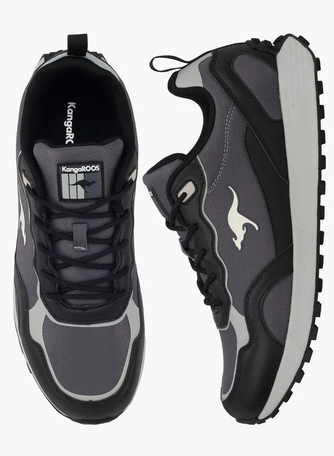 Men Panelled Lace-Up Sports Shoes