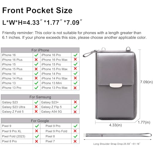 KUKOO Small Crossbody Bag Cell Phone Purse Wallet with Credit Card Slots for Women - Image 2