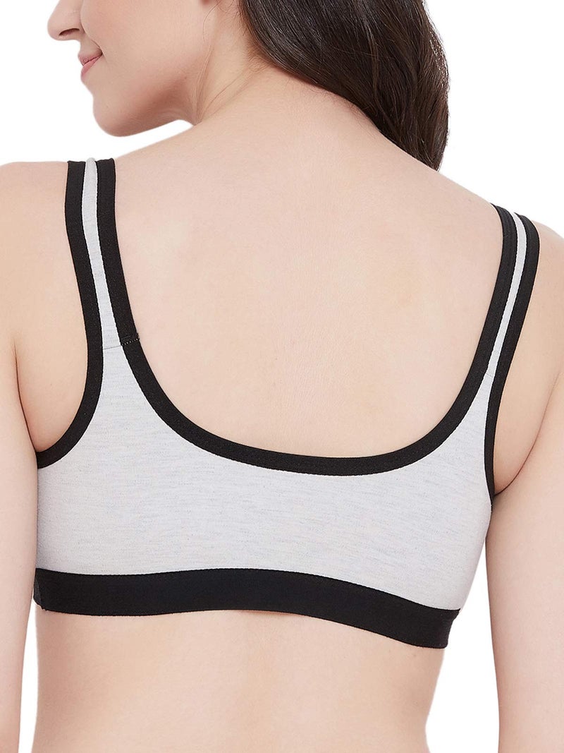 Clovia Women's Cotton Non-Padded Wire Free Sports Bra (BR2101A0134C_Grey_34C) - Image 4