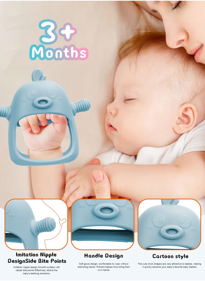 URbazaar 6PCS Baby Silicone Fruit Food Feeder Pacifier & Breastmilk Popsicle Freezer Molds, Chick Teether Toy & Baby Food Storage Containers Frozen Ice Tray for Baby Feeding Teething Safely, BPA Free  - Image 5