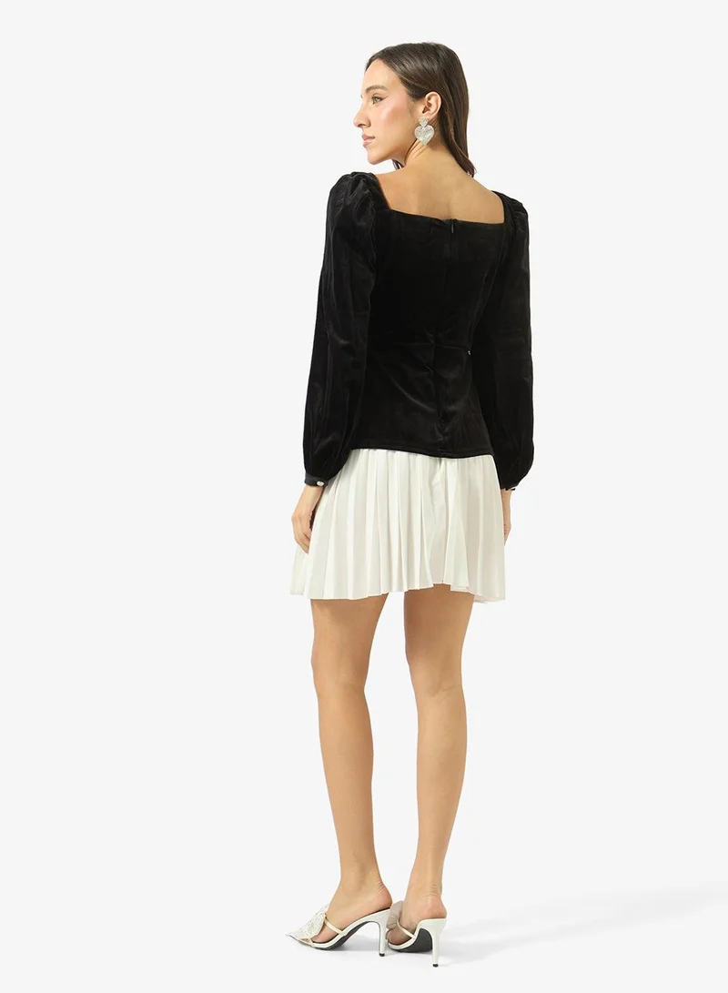 Ginger Structured Tailored Dress with Frill Detail