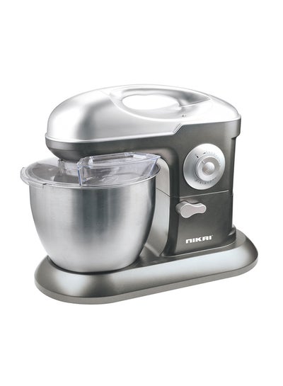 NIKAI Kitchen Machine With Stainless Steel Bowl And Mixer Beater/Egg Whisk/Mixing Bowl 6.5 L 1000 W NSM650A Grey