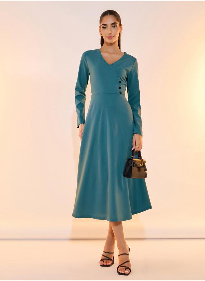 Take Two Teal Midi Dress  - Image 4