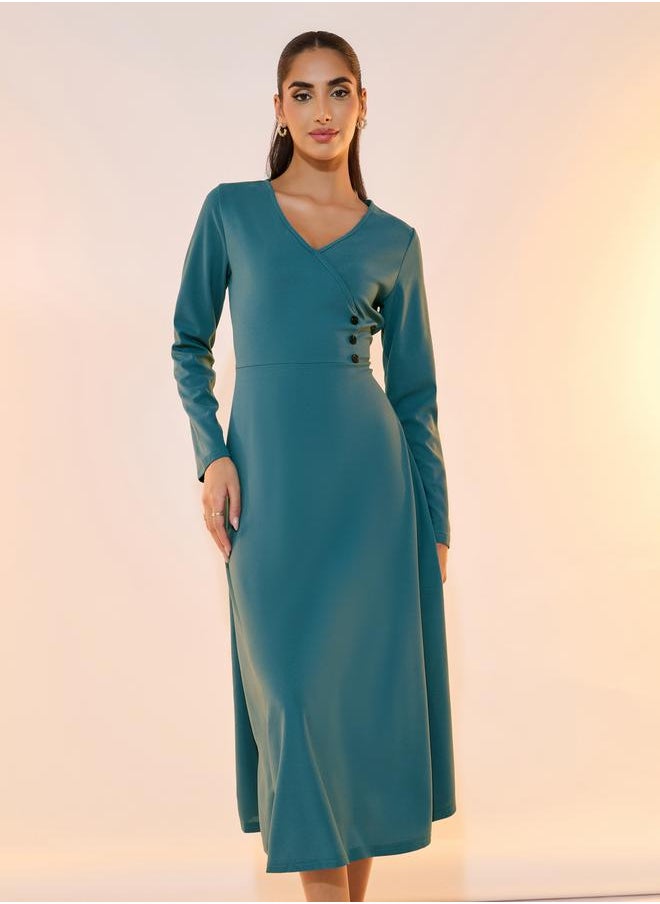 Take Two Teal Midi Dress  - Image 5