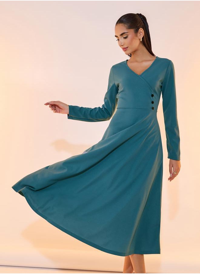 Take Two Teal Midi Dress  - Image 2
