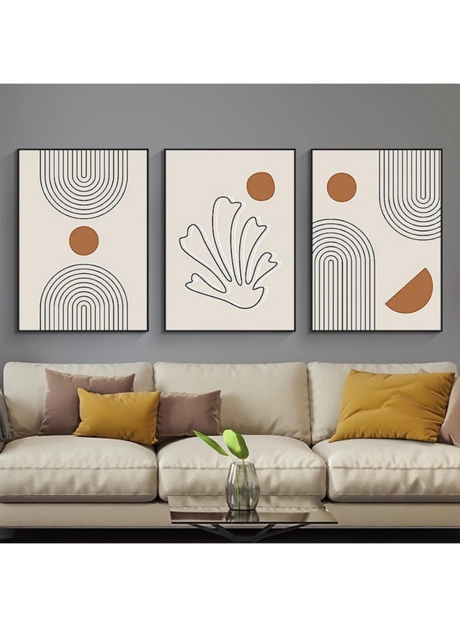 Home Trove Hmdkhi Modern Geometric Line Picture, Abstract Picture Set, Living Room, Bedroom, Poster Wallpaper Art Decoration, Frameless (Wall Picture-6.20 X 30 Cm X 3) - Image 2