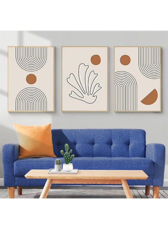 Home Trove Hmdkhi Modern Geometric Line Picture, Abstract Picture Set, Living Room, Bedroom, Poster Wallpaper Art Decoration, Frameless (Wall Picture-6.20 X 30 Cm X 3) - Image 3