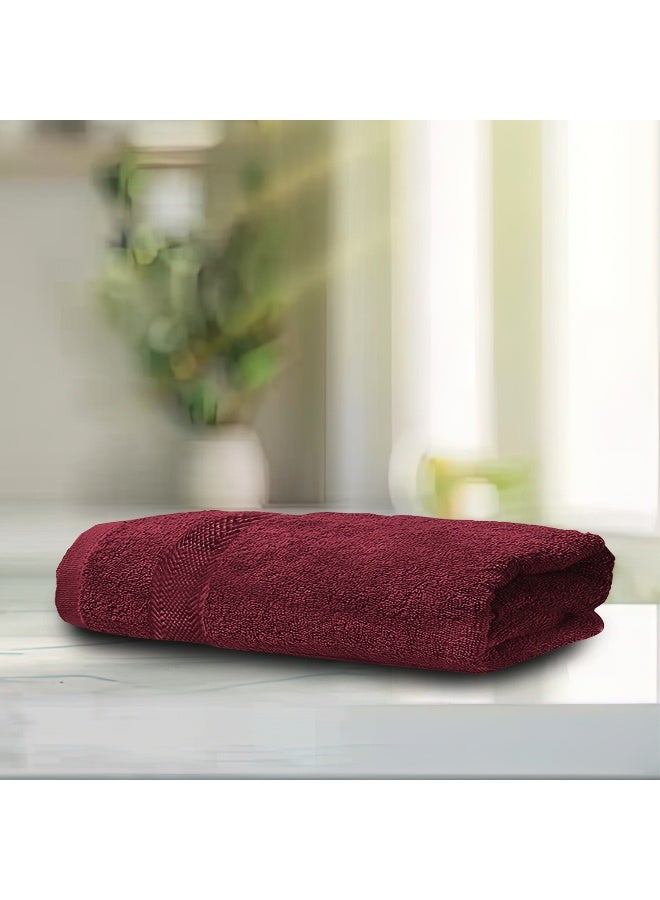 ريست REST  1PC Bath Sheet 100% Cotton 100x150 cm , 39x59 inches Extra Large Burgundy Towel Soft and High Absorbent Super Soft Quality Towel - Image 1