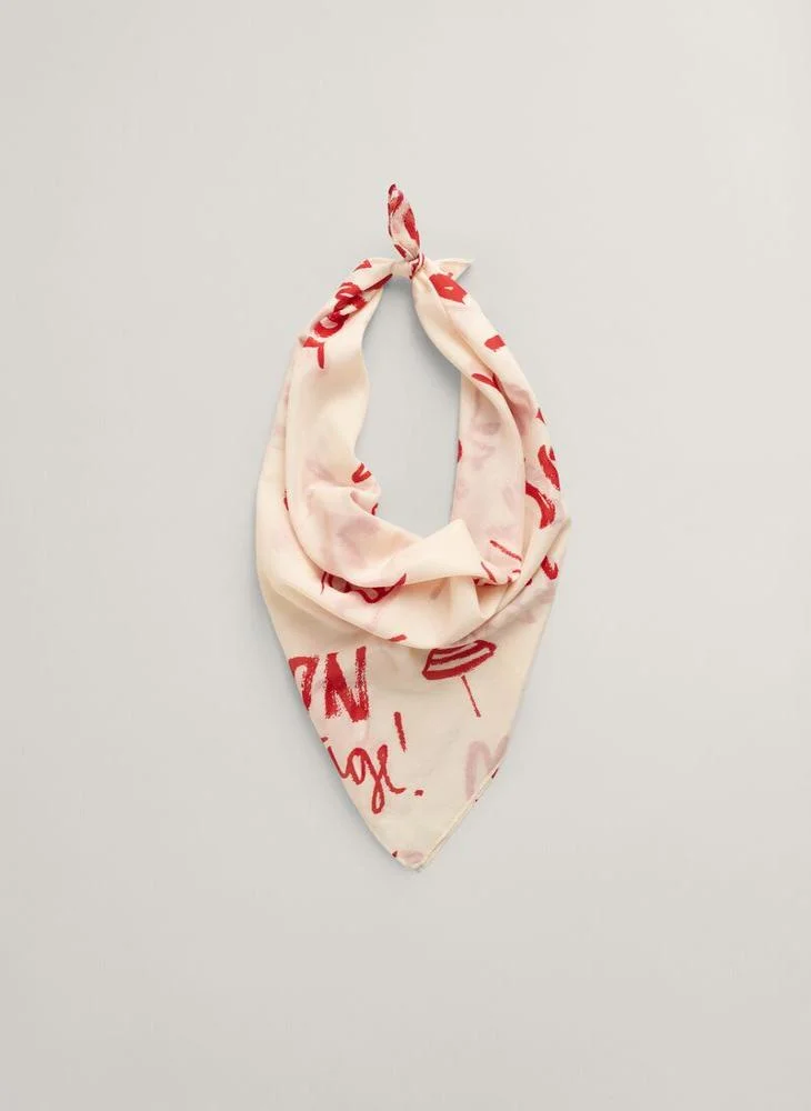 غانت Gant Text Printed Cotton Silk Scarf