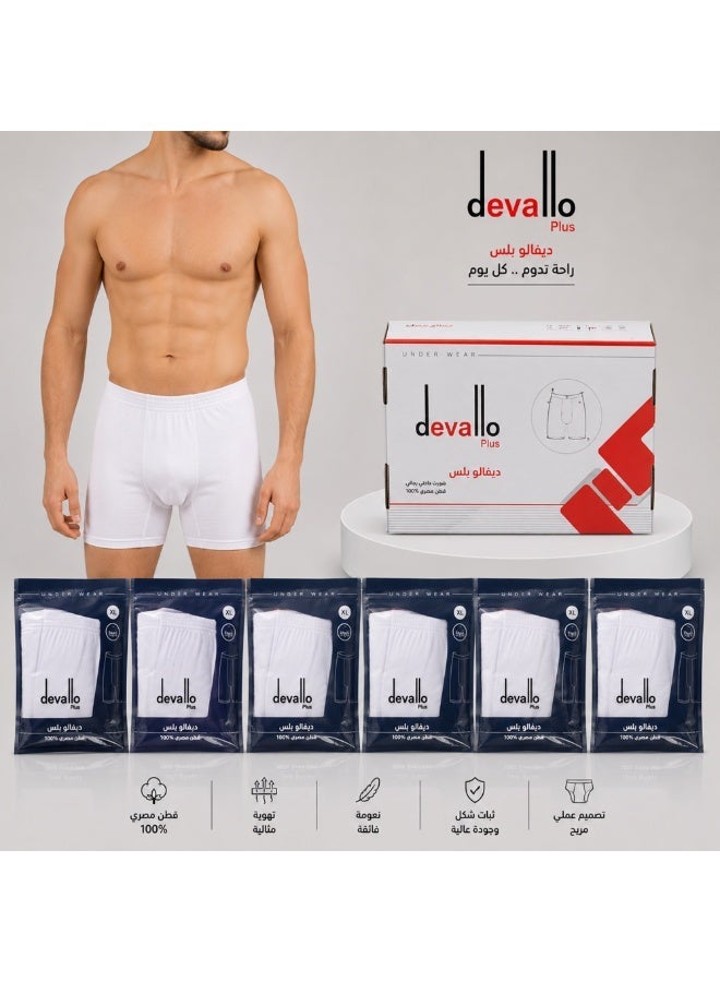 Devallo Plus Men's Half Underwear Set, 6 Pieces – Everyday Comfort with Luxurious Cotton and Lasting Softness - Image 1