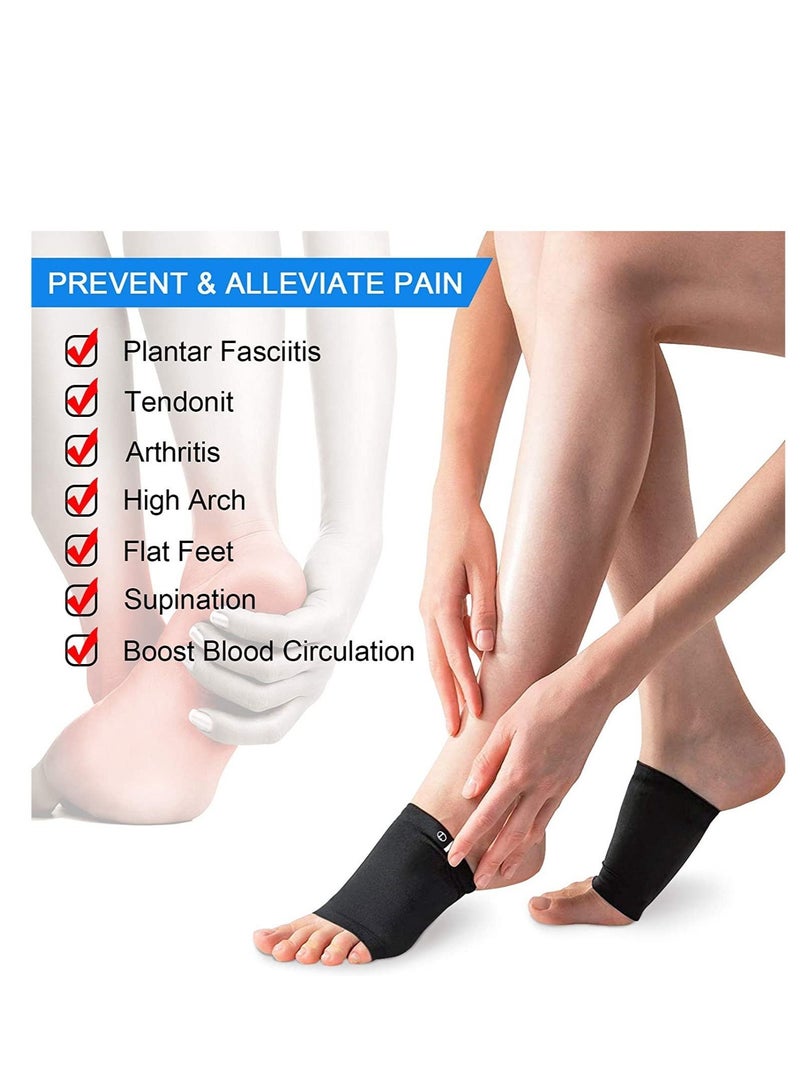 SYOSI Compression Arch Support Sleeves, Plantar Fasciitis Socks, Cushioned Arch Support Braces Gel Pads for Flat Foot Pain, Relief Plantar Fasciitis Heel Spurs, Ankle Injuries 1Pairs  - Image 2