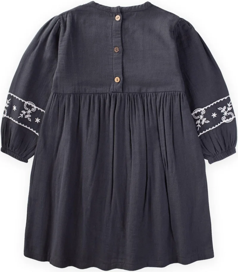 Cigit Ethnic Embroidered Seasonal Dress 3-14 Years Antacid
