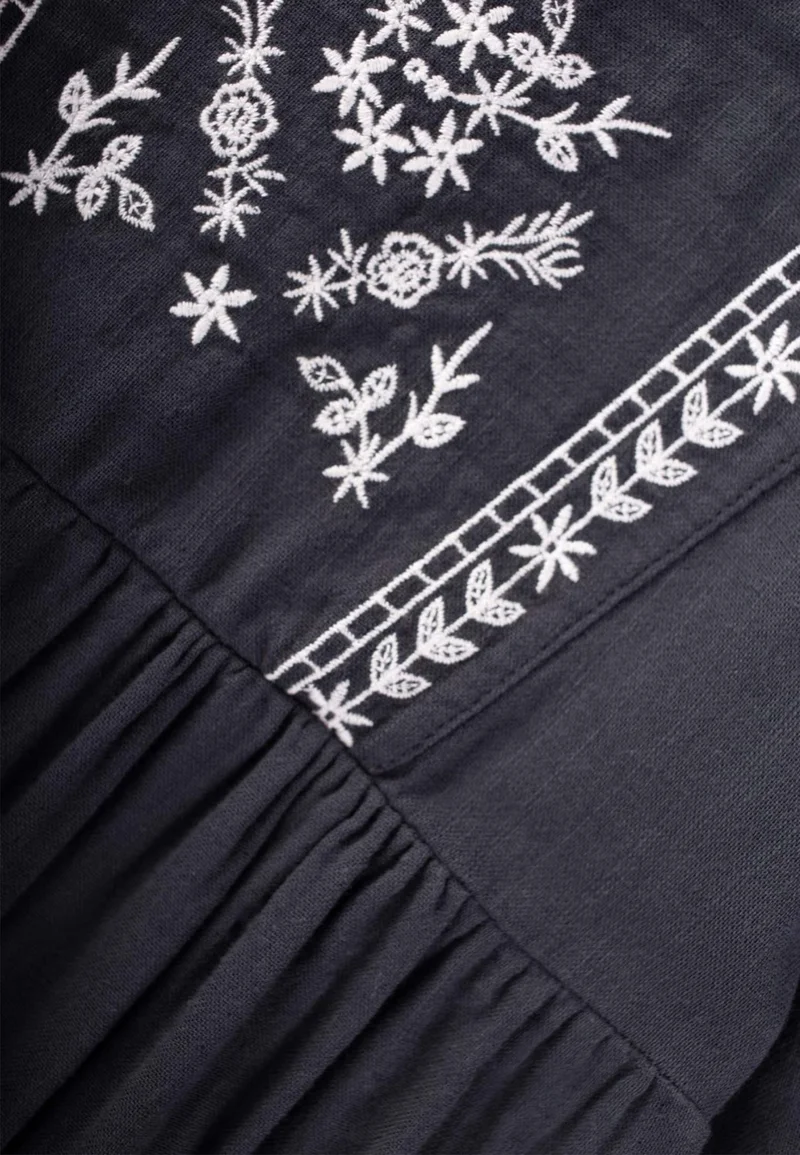 Cigit Ethnic Embroidered Seasonal Dress 3-14 Years Antacid