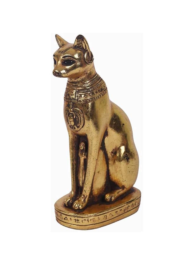 Generic Heavy Stone Covered With Natural Gold Foil Pharauni Cat Statue 