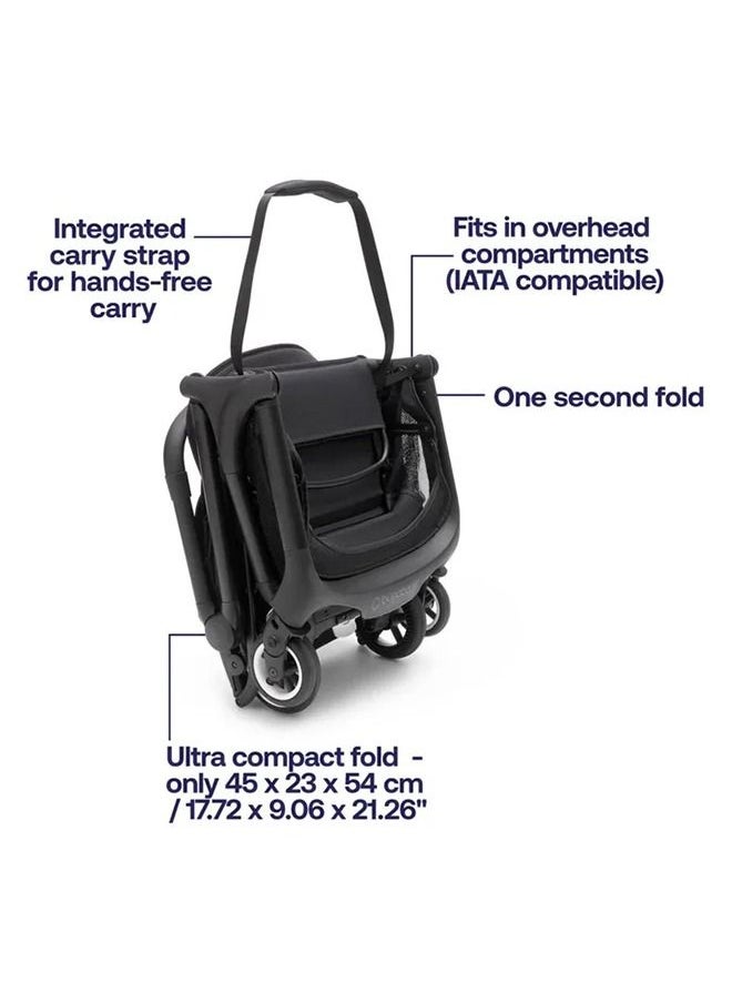 Bugaboo - Butterfly Ultra Compact Travel Pram, Small And Lightweight, One - Handed Foldable And Easy To Steer, Ergonomic City For Babies From 6 Months , With Lots of Storage Space, Midnight Black - Image 1