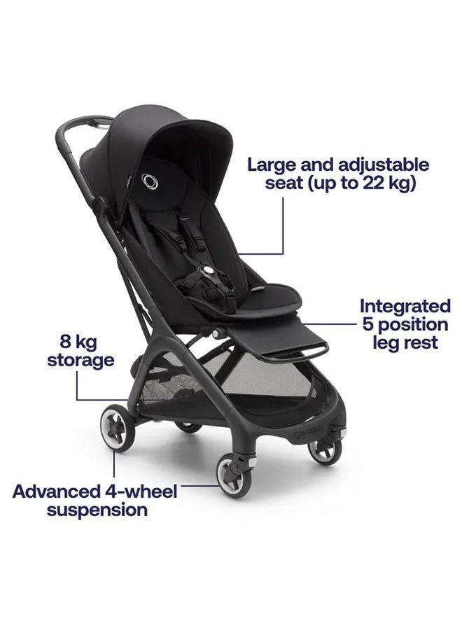 Bugaboo - Butterfly Ultra Compact Travel Pram, Small And Lightweight, One - Handed Foldable And Easy To Steer, Ergonomic City For Babies From 6 Months , With Lots of Storage Space, Midnight Black - Image 1