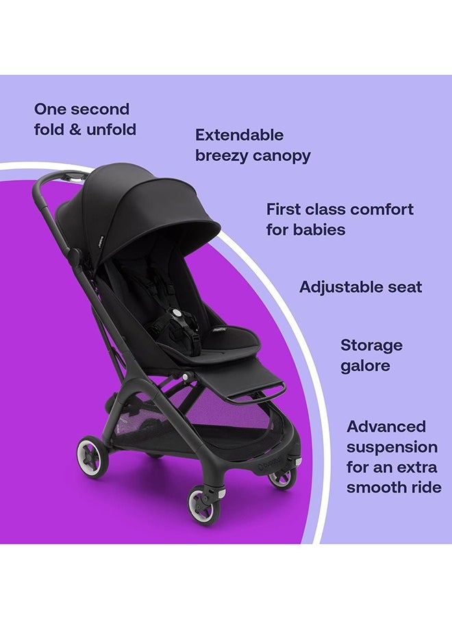 Bugaboo - Butterfly Ultra Compact Travel Pram, Small And Lightweight, One - Handed Foldable And Easy To Steer, Ergonomic City For Babies From 6 Months , With Lots of Storage Space, Midnight Black - Image 1