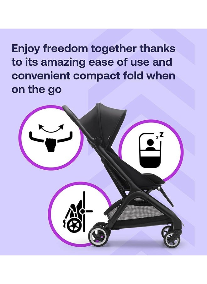 Bugaboo - Butterfly Ultra Compact Travel Pram, Small And Lightweight, One - Handed Foldable And Easy To Steer, Ergonomic City For Babies From 6 Months , With Lots of Storage Space, Midnight Black - Image 1