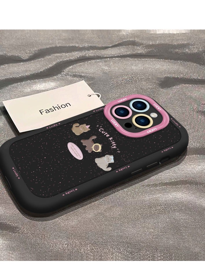 NIBEMINENT Coffee Kitty Protective TPU Case Cover For iPhone 17 Pro Max, Black