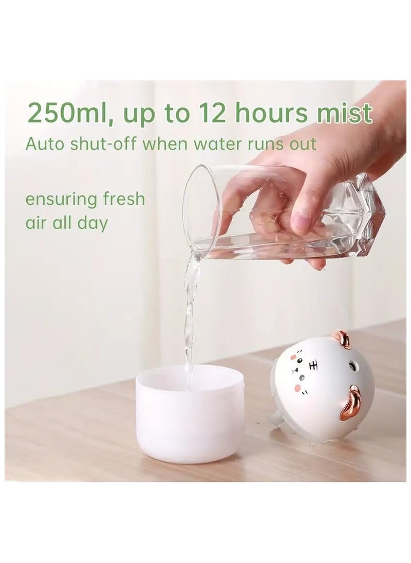 QSHOP - 250ml Mini USB Tank Air Freshener Humidifier Aroma Diffuser Essential Oil Diffuser Aroma Essential Oil Diffuser with Assorted Colors LED Light for Car Office Home - Image 1
