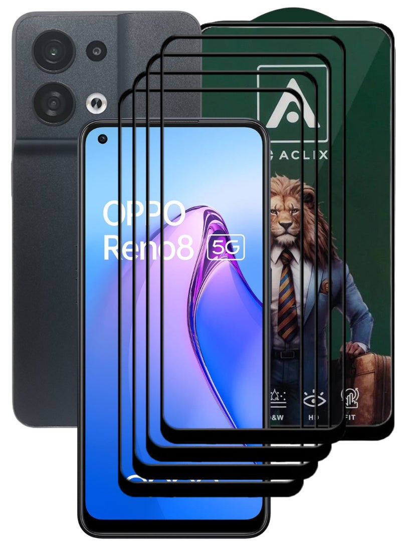ACLIX 4 Pieces Antistatic ESD Dustproof Premium Quality High Definition Tempered Glass Screen Protector Designed For Oppo Reno8 - Image 1