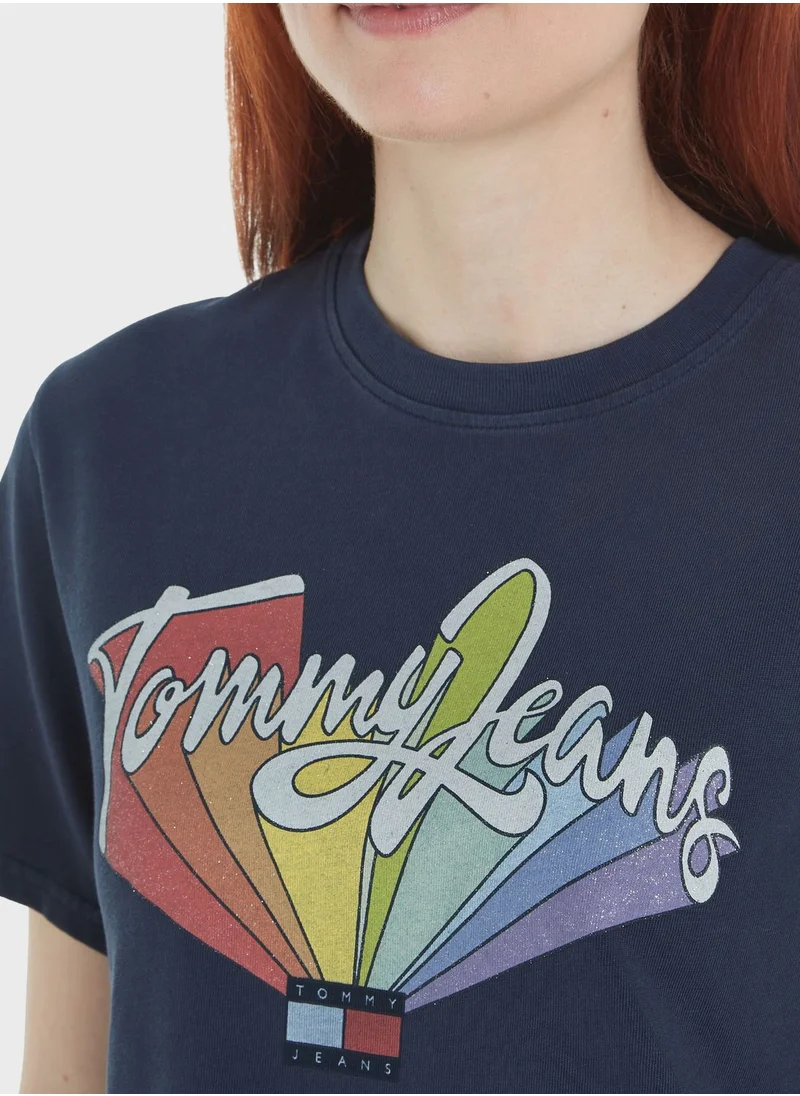 TOMMY JEANS Crew Neck Printed T-Shirt