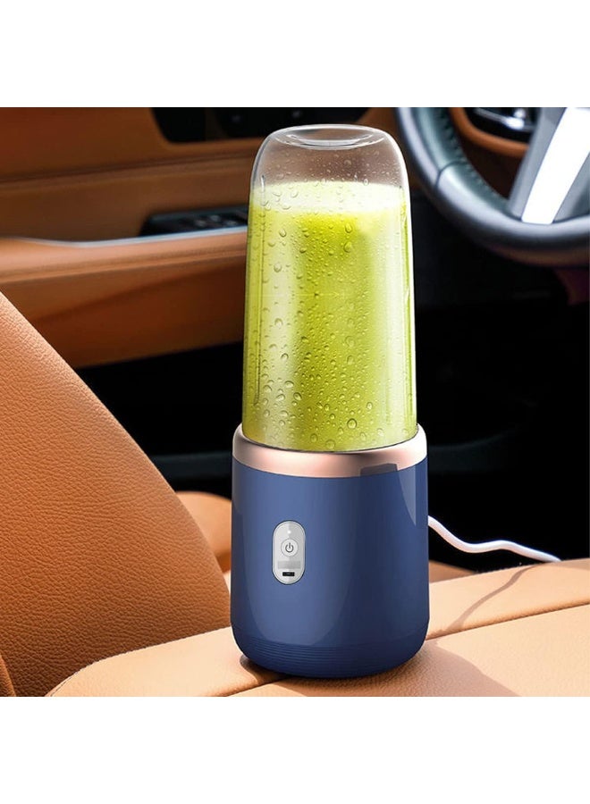 LOISTE Mini Portable Blender Bottle - Mini Juicer & Smoothie Maker Cup Blender for Fresh Juices, Smoothies, & Fruit Juices | BPA Free | Rechargeable | 400 ml | USB Charge Port | Blue Colour - Image 3