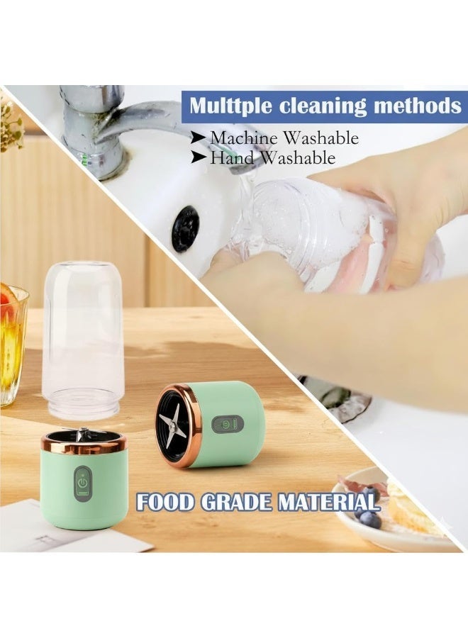 LOISTE Mini Portable Blender Bottle - Mini Juicer & Smoothie Maker Cup Blender for Fresh Juices, Smoothies, & Fruit Juices | BPA Free | Rechargeable | 400 ml | USB Charge Port | Green Color - Image 4