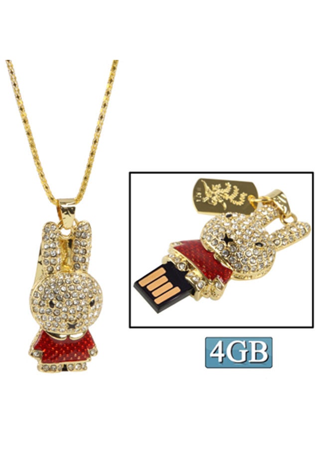 BURAQ Rabbit Shaped Diamond Jewelry USB Flash Disk (4GB), Red - Image 1