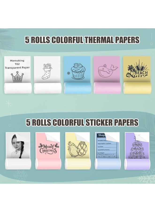 طابعة جيب صغيرة، هدايا للأطفال، طابعة حرارية محمولة للصور/الصور ذات الطراز القديم/الإيصالات/الملاحظات/القوائم/الملصقات/المذكرات/رموز الاستجابة السريعة، طابعة ذكية لاسلكية تعمل بتقنية البلوتوث مع تطبيق أندرويد أو iOS - Image 3