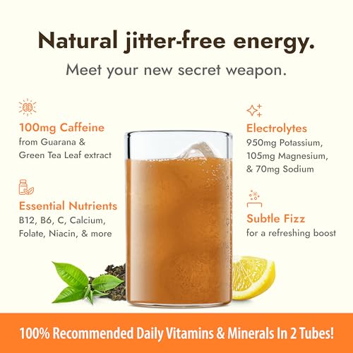 Zipfizz Daily Energy Drink Powder, Lemon Iced Tea, 20 Pack | 3-in-1 Sustained Energy, Rapid Hydration, and Essential Vitamins | Sugar-Free | Electrolyte Powder | Contains Vitamin B-12 & Antioxidants - Image 3