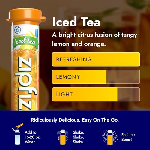 Zipfizz Daily Energy Drink Powder, Lemon Iced Tea, 20 Pack | 3-in-1 Sustained Energy, Rapid Hydration, and Essential Vitamins | Sugar-Free | Electrolyte Powder | Contains Vitamin B-12 & Antioxidants - Image 4