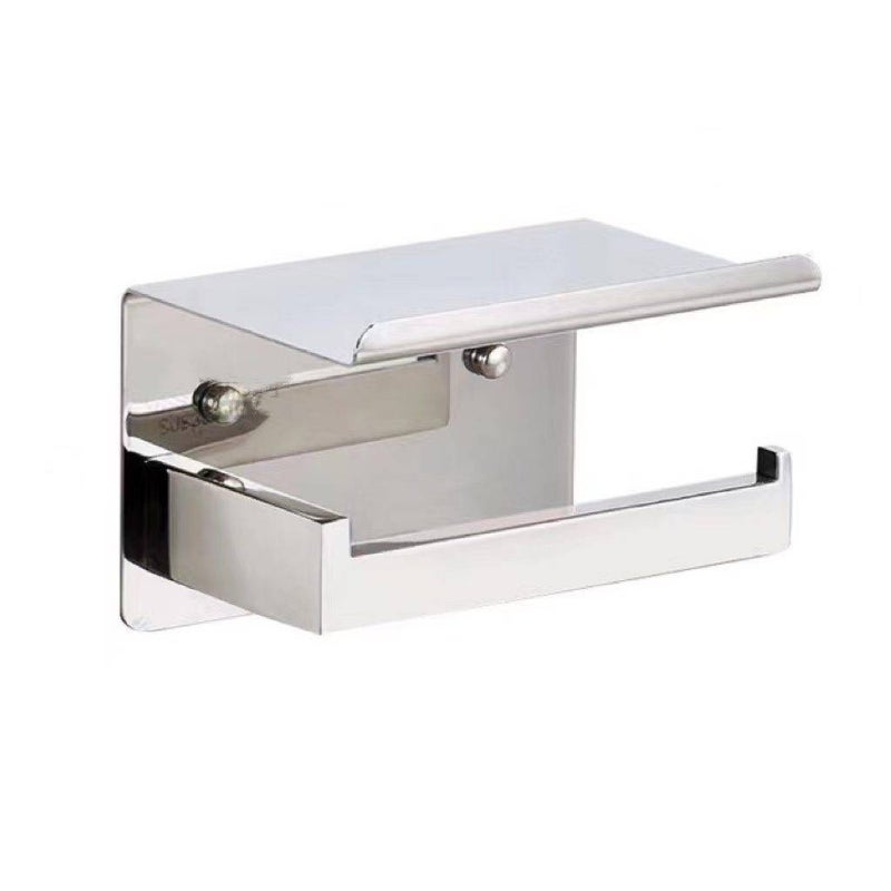 El Bathroom Storage Rack, Simple Stainless Steel Paper Towel Holder, Wall-Mounted Paper Holder For Bathroom, Paper Box For Projects - Image 2