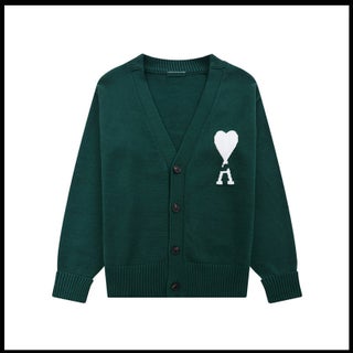 Trendy Brand Love Knit Cardigan Oversized V-Neck Sweater Dark green [a5 style] - pzsku/Z0F5A2CA9EAE176648E0AZ/45/1746232872/7bd5f57f-fbf8-4aaf-b2d3-db891ccb9b6b