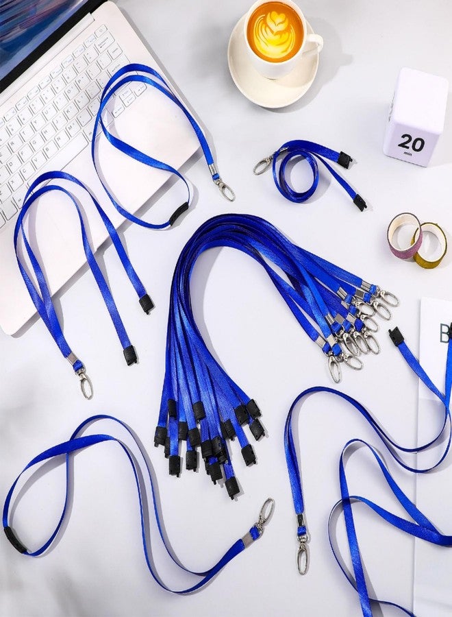 Harloon 200 Pcs Breakaway Lanyards Bulk Safety Nylon Flat Lanyard with Clip Swivel Hooks for ID Badge ID Card Holder(Blue) - Image 4