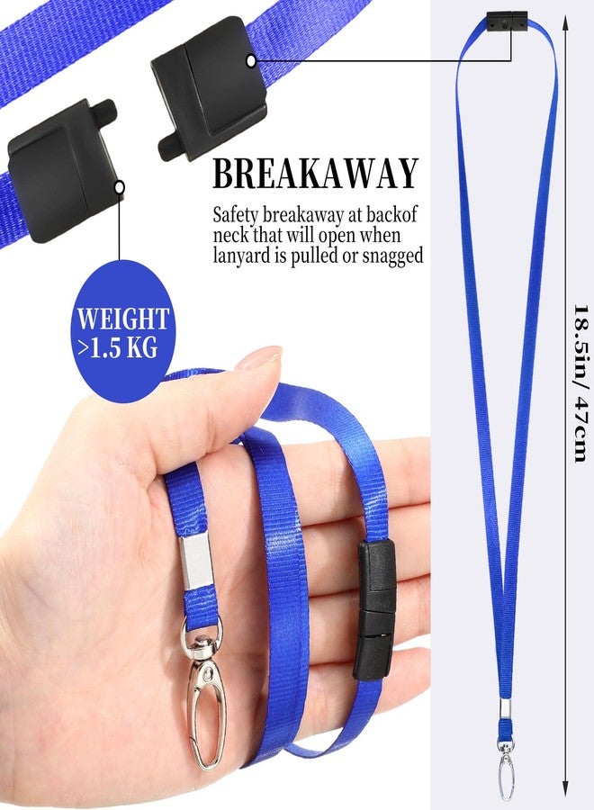 Harloon 200 Pcs Breakaway Lanyards Bulk Safety Nylon Flat Lanyard with Clip Swivel Hooks for ID Badge ID Card Holder(Blue) - Image 3