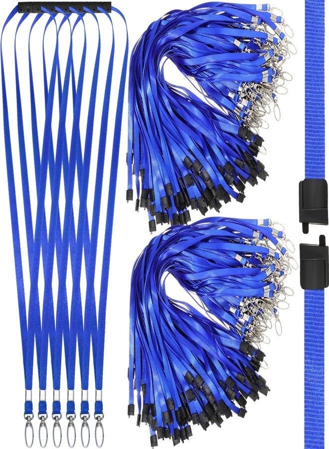 Harloon 200 Pcs Breakaway Lanyards Bulk Safety Nylon Flat Lanyard with Clip Swivel Hooks for ID Badge ID Card Holder(Blue) - Image 1