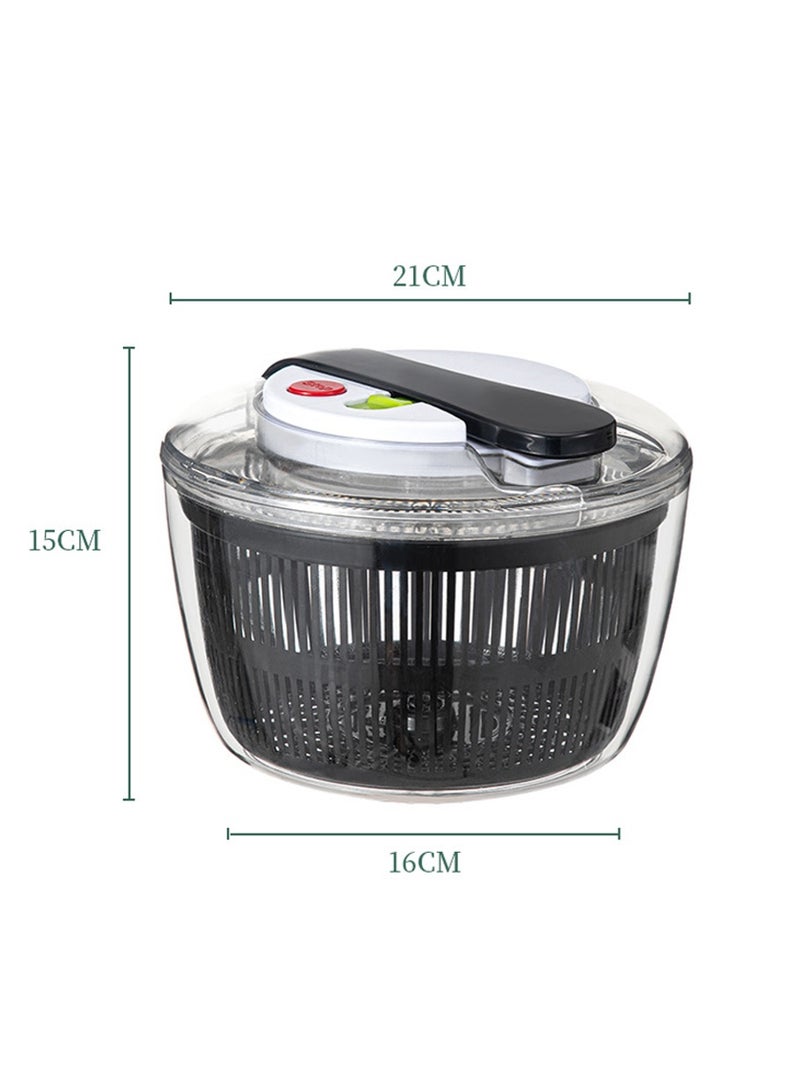 Leon Home Salad Spinner, Free-Manual Lettuce Dryer and Vegetable Washer, Draining Lettce and Vegetable with Ease, BPA Free Salad Spinner, For Salad Greens, Lettuce, Fruits and Vegetables - Image 2