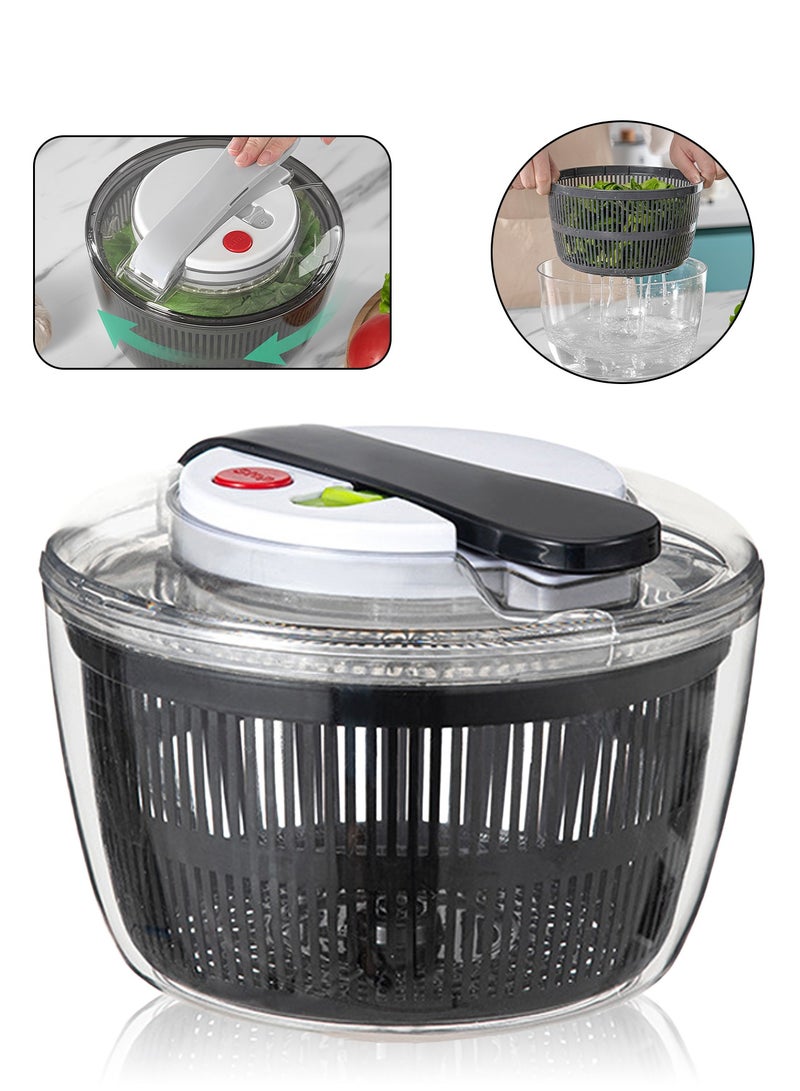 Leon Home Salad Spinner, Free-Manual Lettuce Dryer and Vegetable Washer, Draining Lettce and Vegetable with Ease, BPA Free Salad Spinner, For Salad Greens, Lettuce, Fruits and Vegetables - Image 1