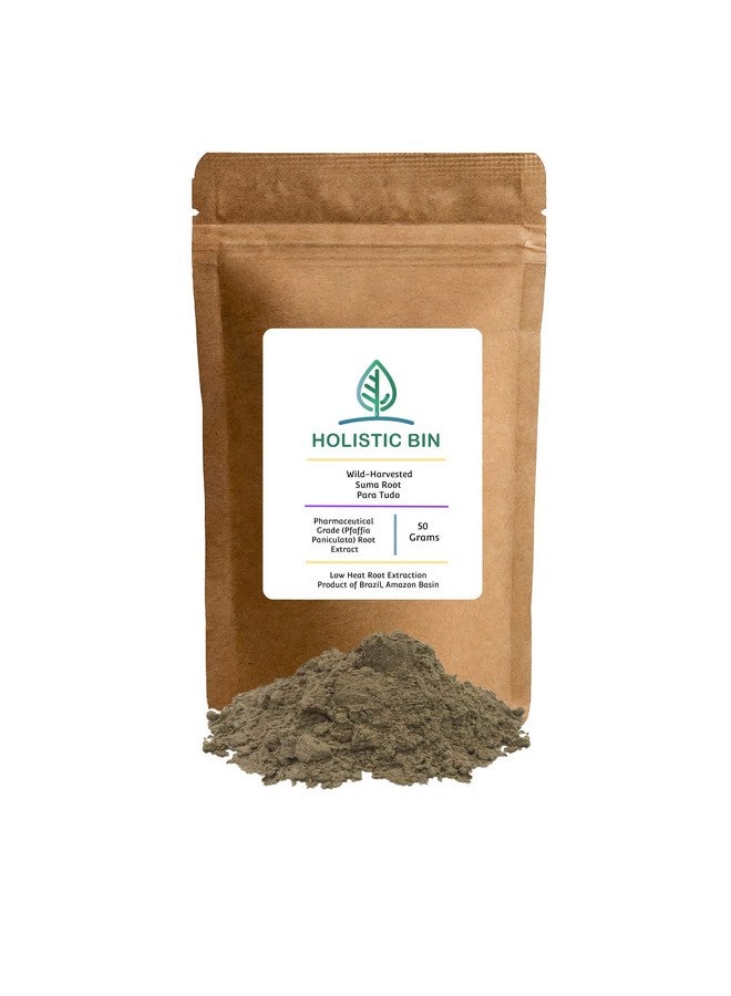 Holistic Bin Suma Root Powder Pure Wild Harvested Brazilian Ginseng Root Extract ; Adaptogen Powder For Tea & Smoothies ; Organic Vegan Non Gmo (50 Grams) - Image 1
