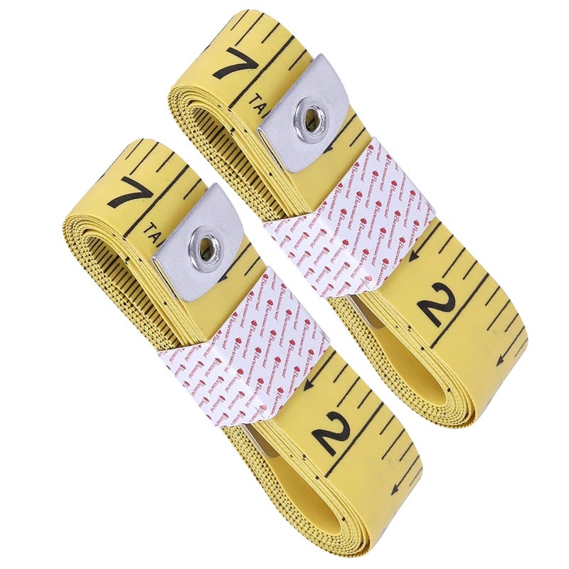 Bureaucrat Bureaucrat Measuring Tape Body Measurement Inch Tape 60 Inches150 CMs Double Side Rulers Fiberglass Flexible PortableSewing Dress Making Tailors Tape Yellow Pack of 2