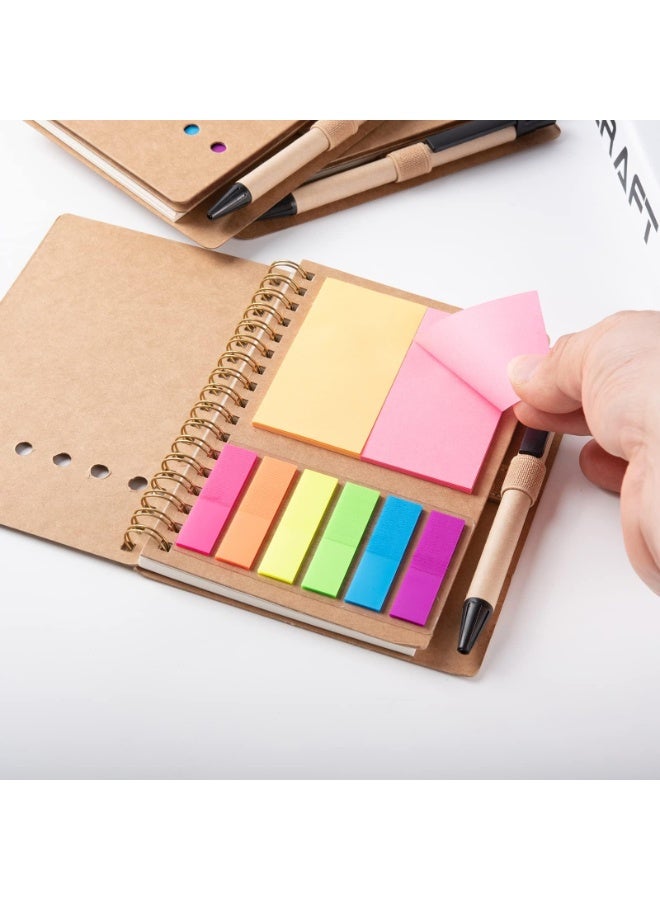 Spiral Notebooks for Note Taking 5 Packs Small Notebooks with Pen in Holder and Sticky Notes,  Marker Colored Index Tabs Flags (5 Colors Black/Red/Brown/Blue/Green 5 Packs) - Image 5