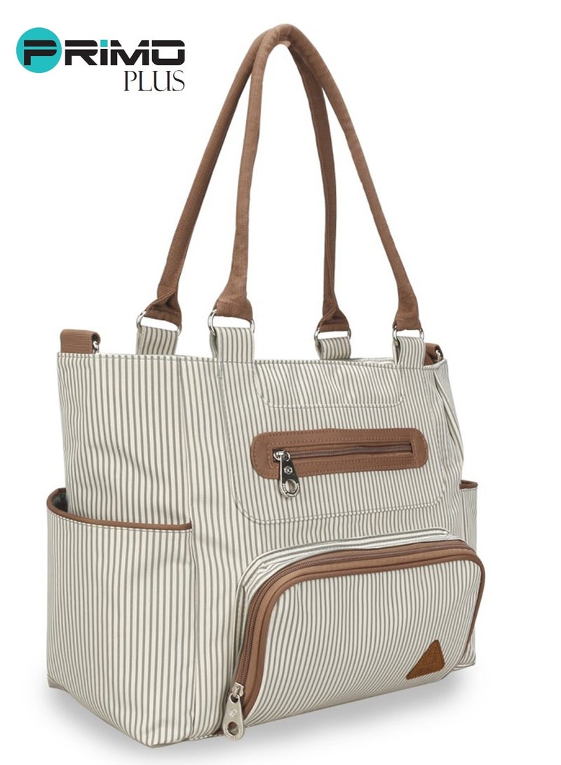 بريمو بلس مجموعة من 6 أكياس حفاضات أطفال من الأقمشة متعددة الطبقات مع مادة متينة ومقاومة للبقع - عاجي - Image 3