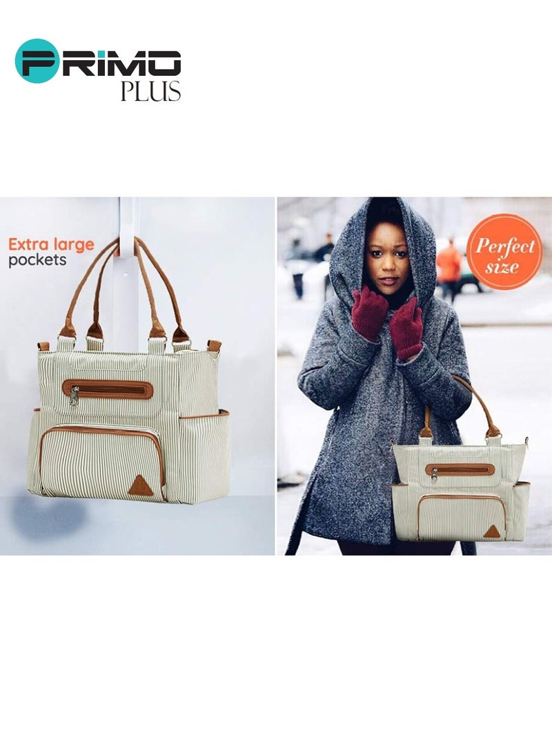 بريمو بلس مجموعة من 6 أكياس حفاضات أطفال من الأقمشة متعددة الطبقات مع مادة متينة ومقاومة للبقع - عاجي - Image 5