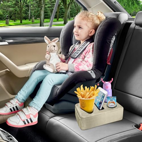 Nisdoing 4 Hole Couch Cup Holder Tray, Cup Holder for Bed Suitable for Cup Holders on Sofas, beds, Camping, RVs, Cars, and Beaches.Khaki - Image 4
