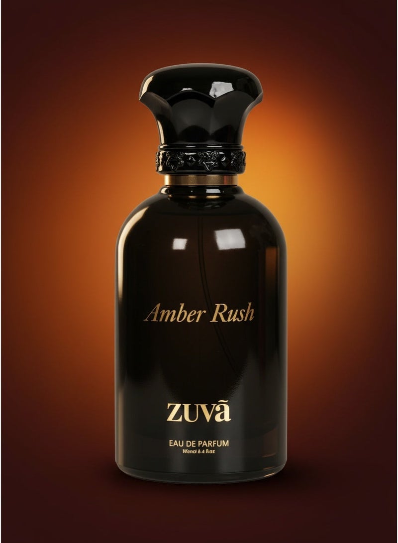 ZUVA Perfumes Amber Rush Eau de Parfum 100ml – Spicy Amber Perfume for Men | Long-Lasting Oriental Fragrance with Vanilla & Pink Pepper - Image 1