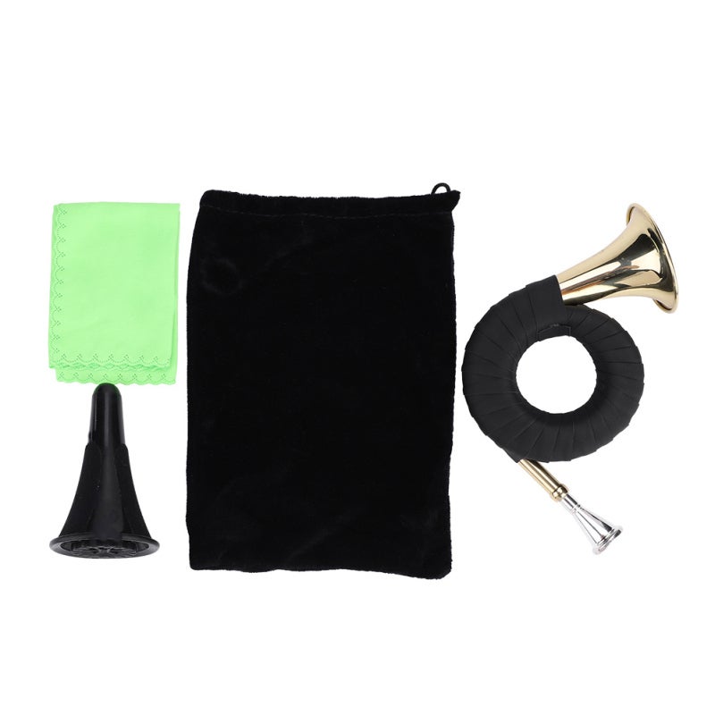 IRIN Mini Brass Hunting Horn - Small Lightweight Brass Instrument - Pure Tone Guaranteed - Micro French Horn for Music Lovers and Learners - Image 1